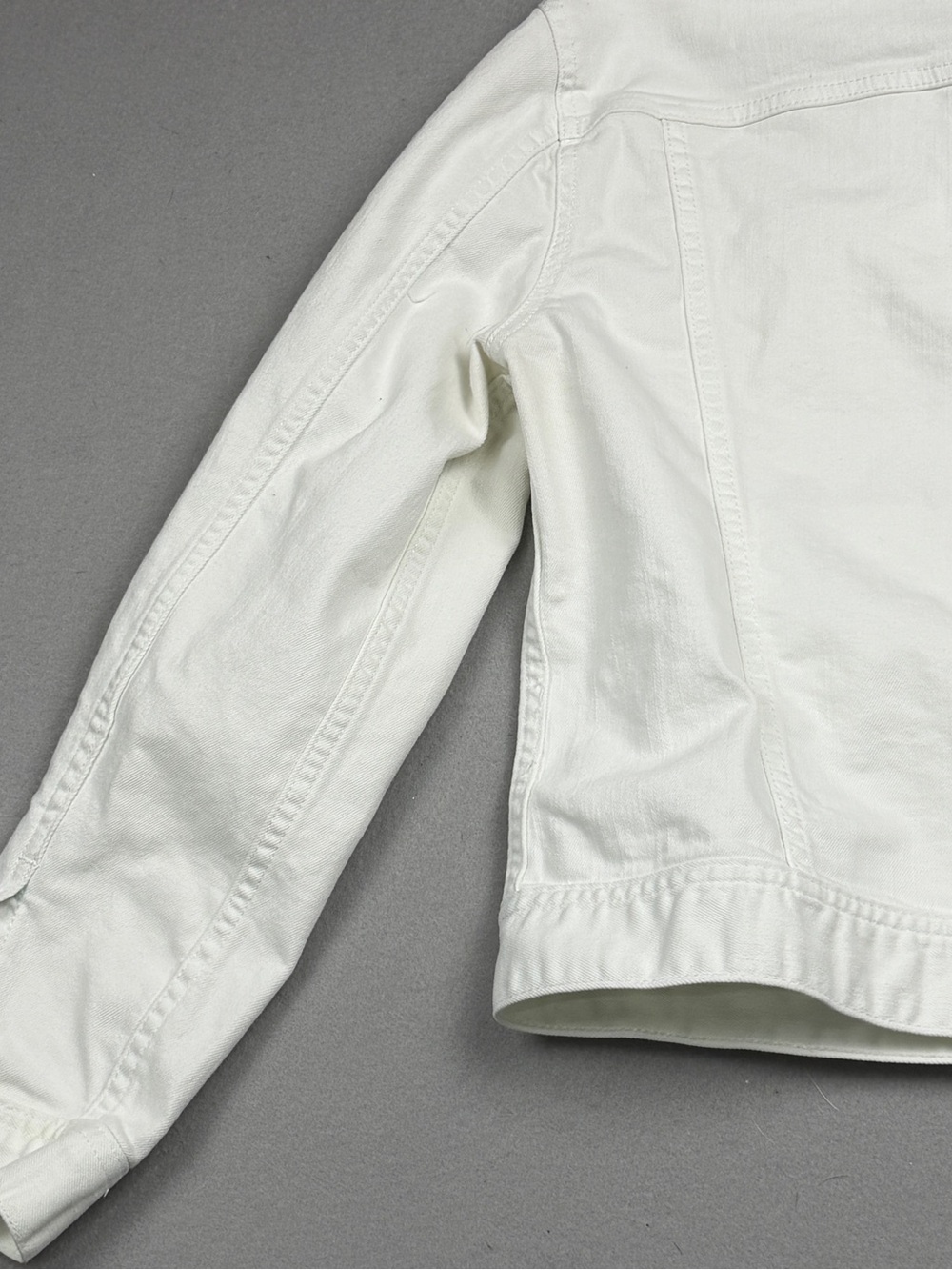 J. Crew White Denim Jacket with Silver Buttons Sz S - Picture 8 of 8